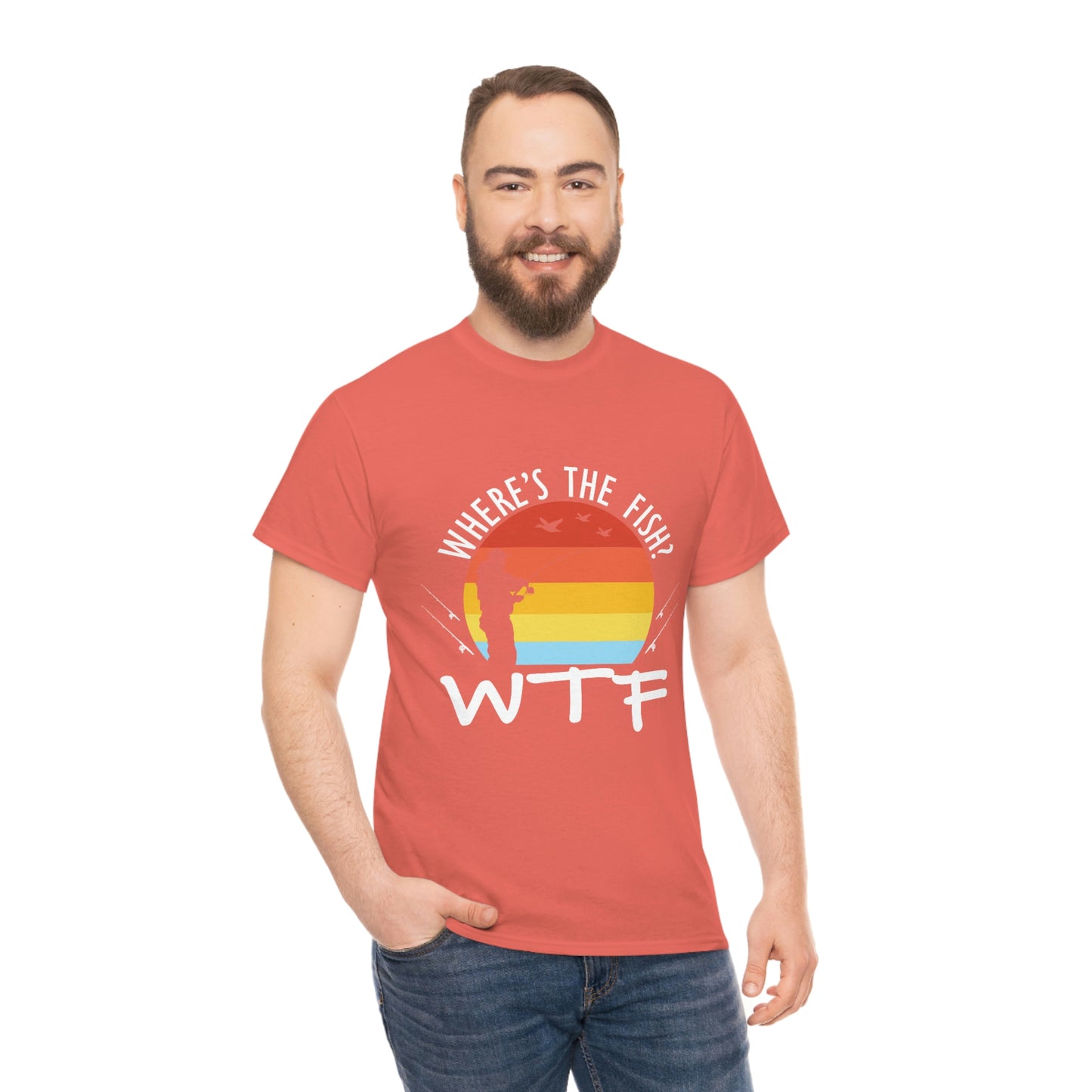 Where's The Fish  WTF Unisex Heavy Cotton Tee