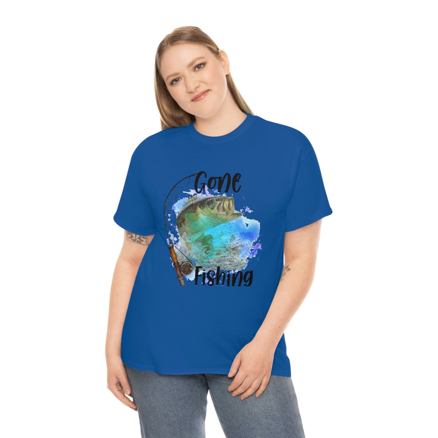 Gone Fishing Unisex Heavy Cotton Tee