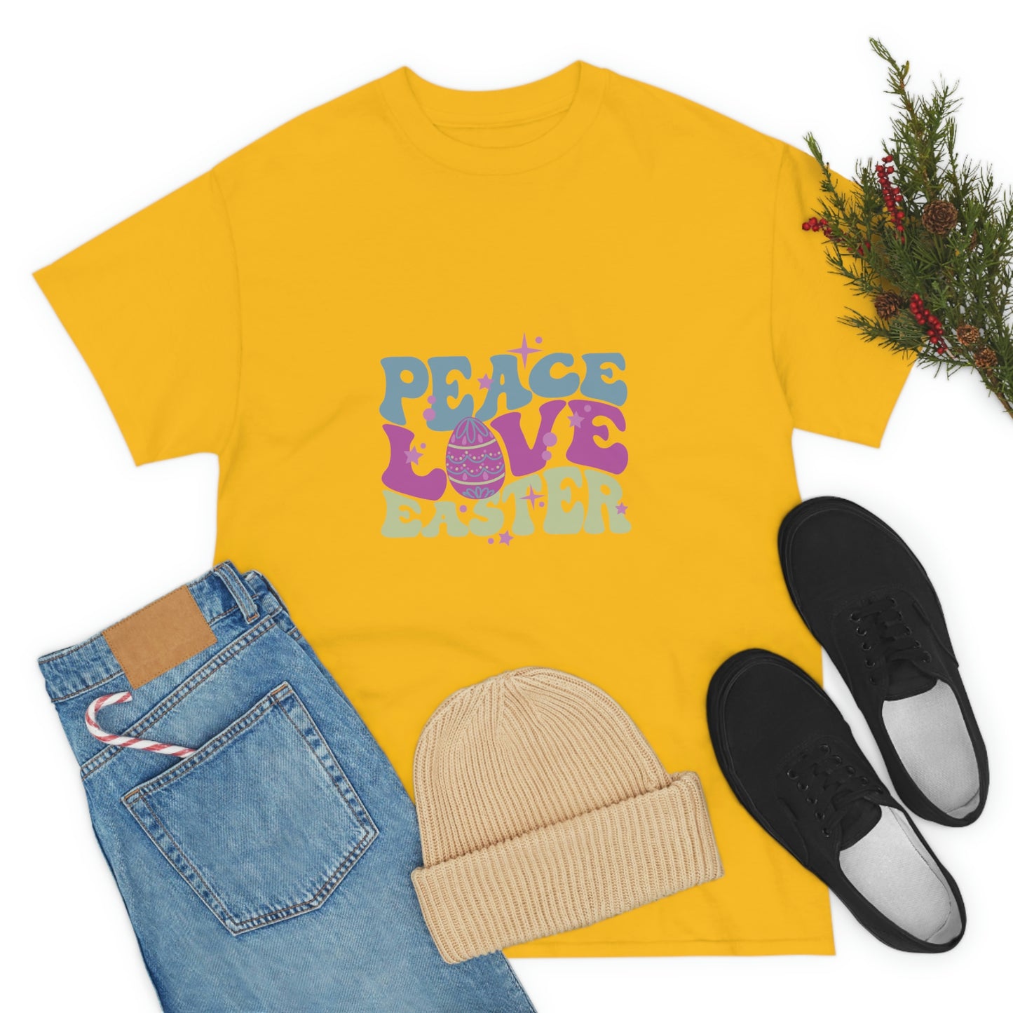 Peace Love Easter Unisex Heavy Cotton Tee