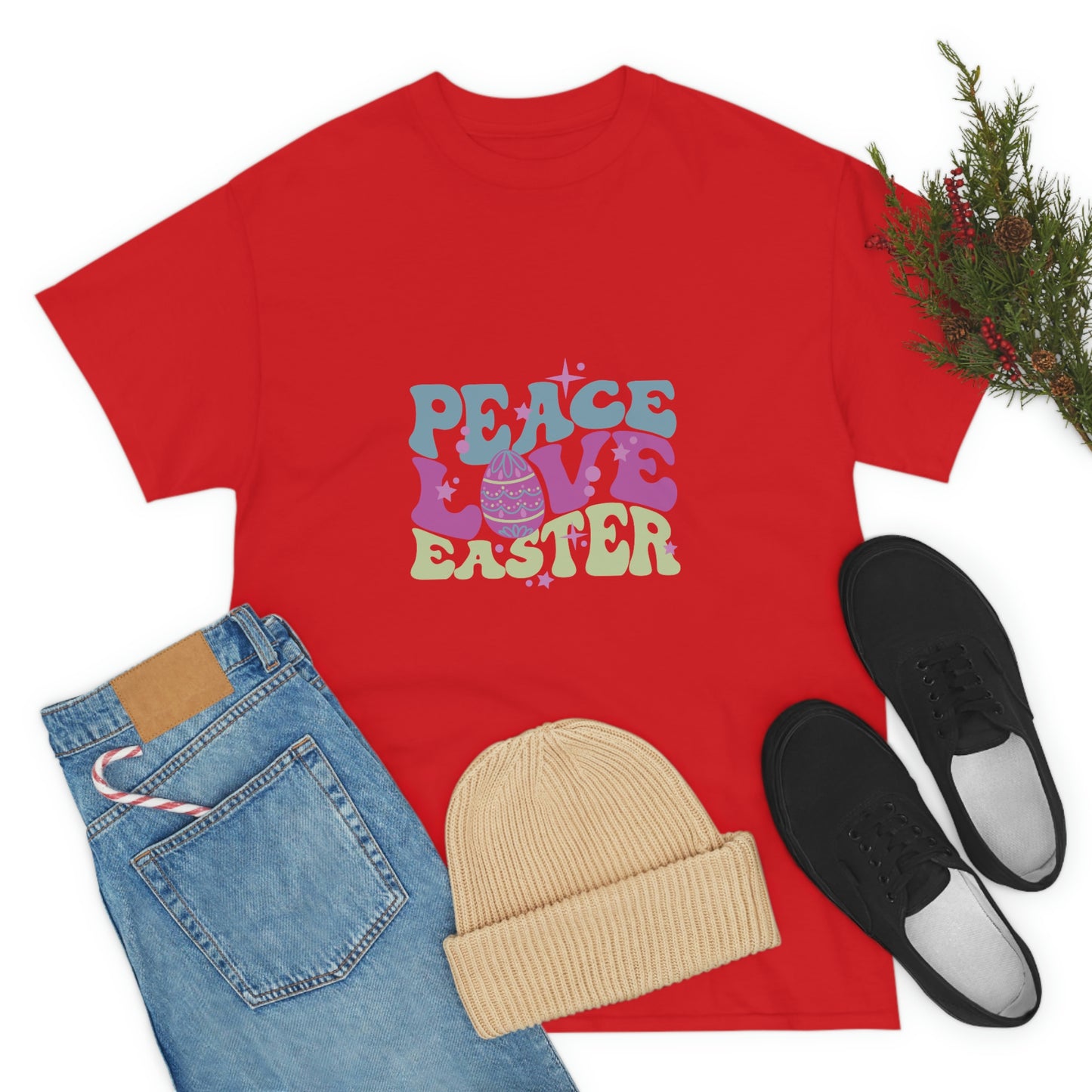 Peace Love Easter Unisex Heavy Cotton Tee