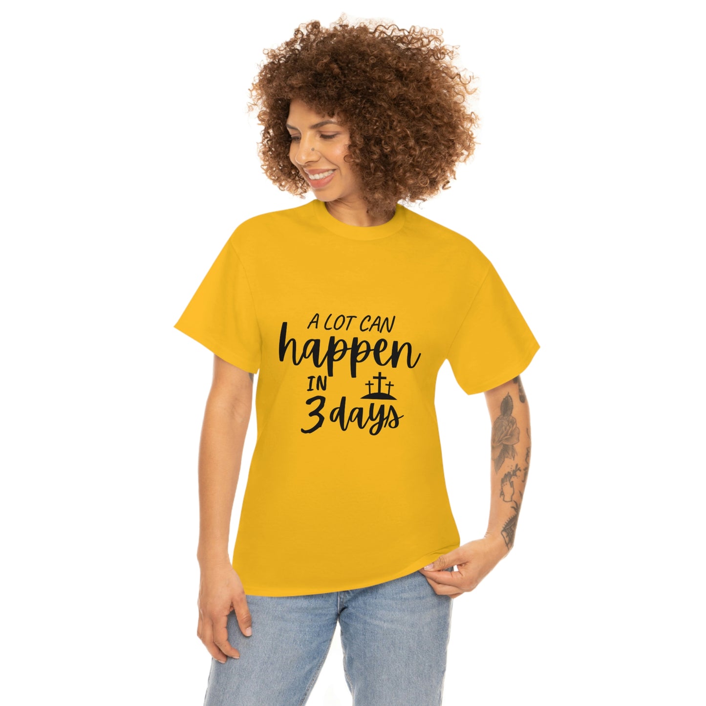 A Lot Can Happen In 3 Days Easter Unisex Heavy Cotton Tee