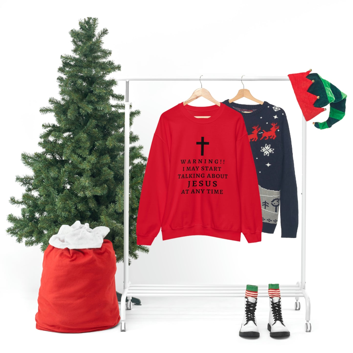 Warning I May Start Talking About Jesus  Unisex Heavy Blend™ Crewneck Sweatshirt