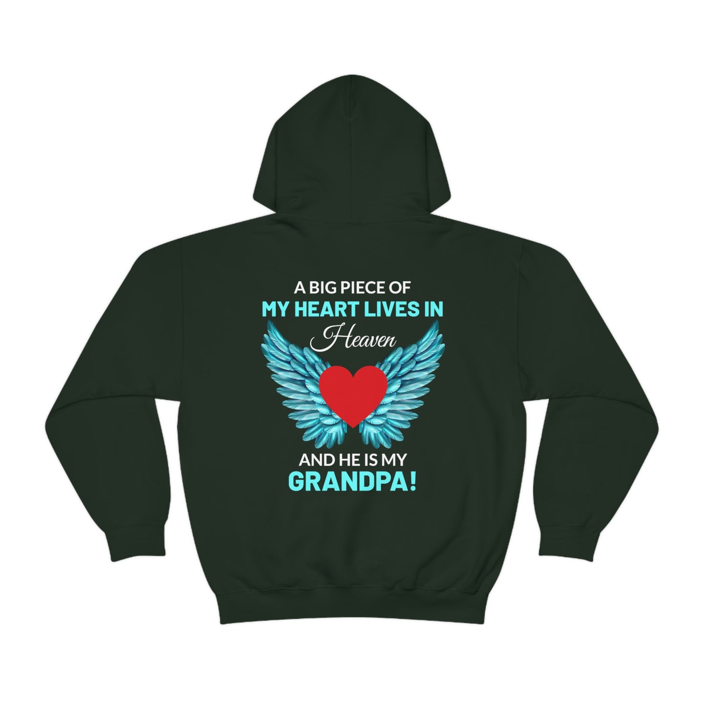 Grandpa A Piece Of My Heart Lives In Heaven  Unisex Heavy Blend™ Hooded Sweatshirt
