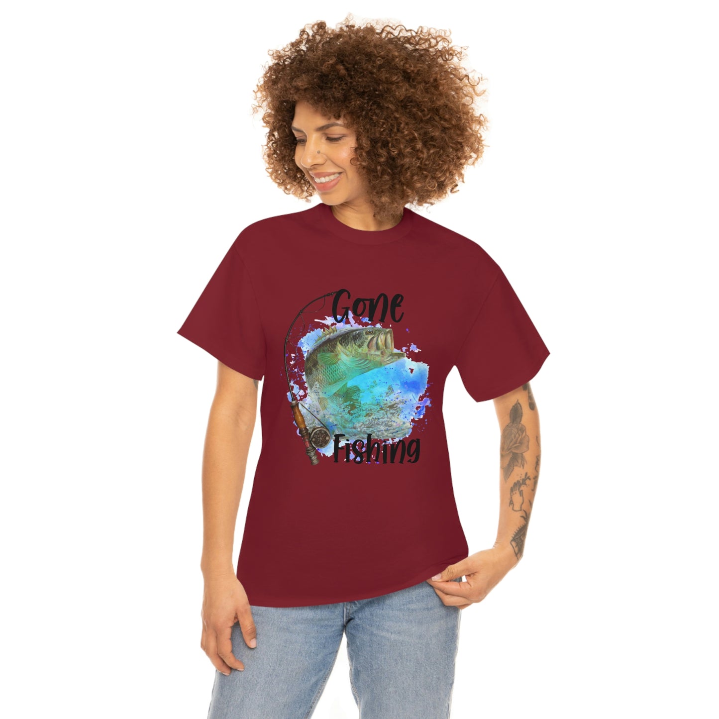 Gone Fishing Unisex Heavy Cotton Tee