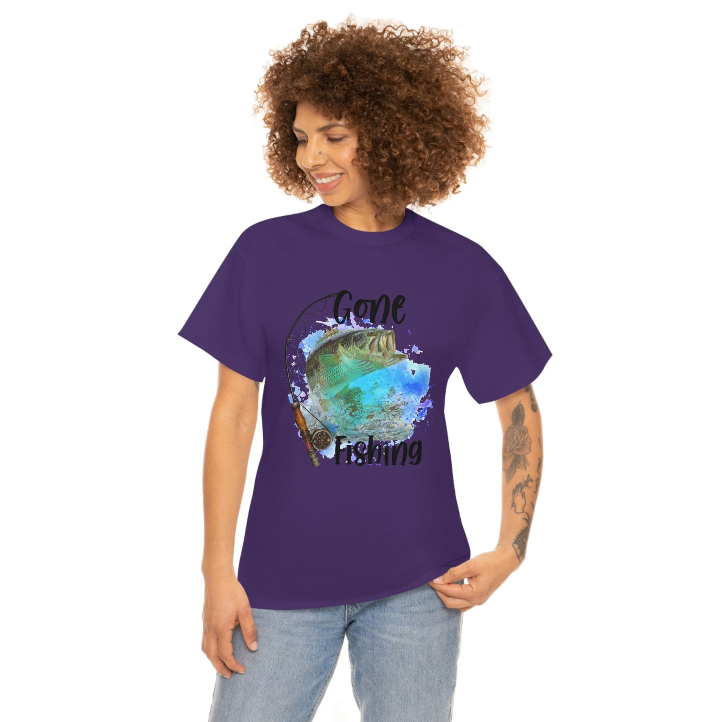 Gone Fishing Unisex Heavy Cotton Tee