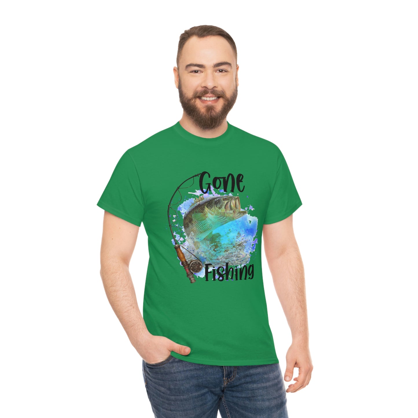 Gone Fishing Unisex Heavy Cotton Tee