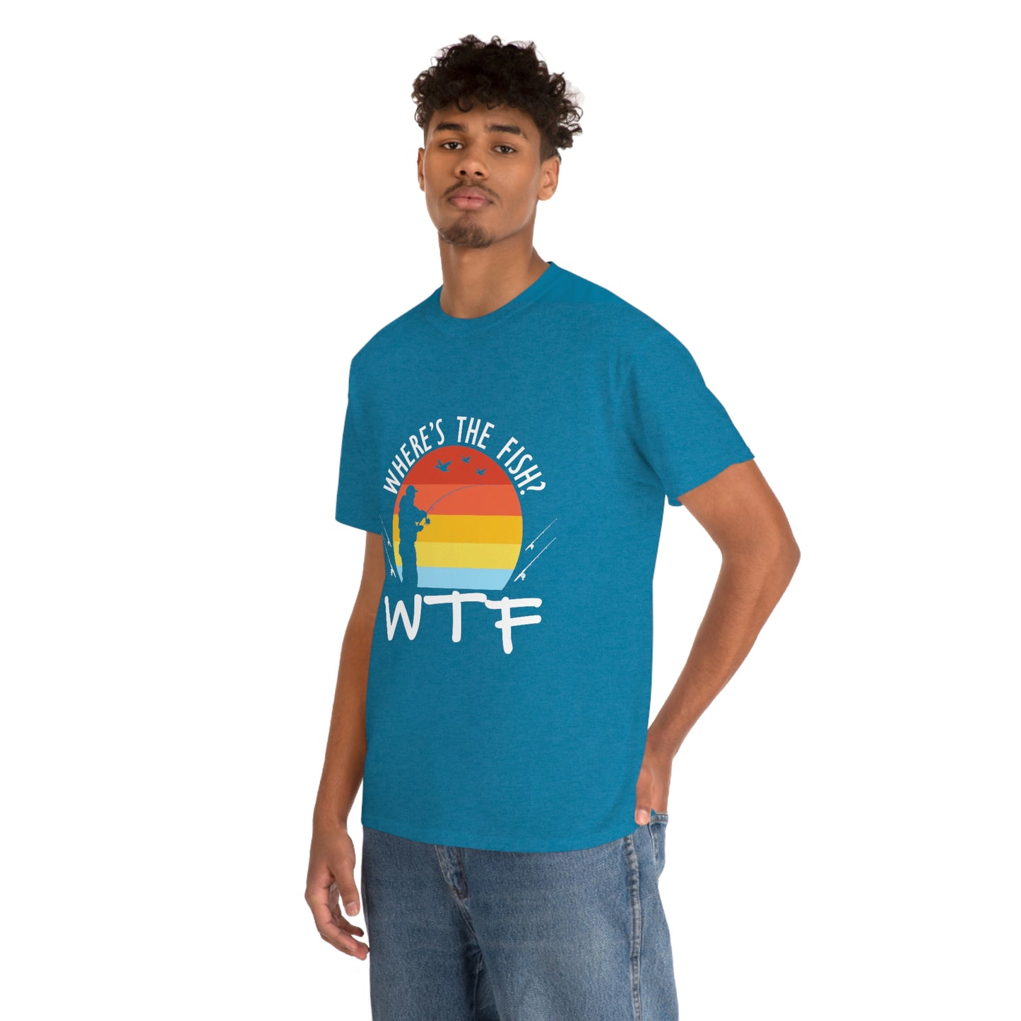 Where's The Fish  WTF Unisex Heavy Cotton Tee