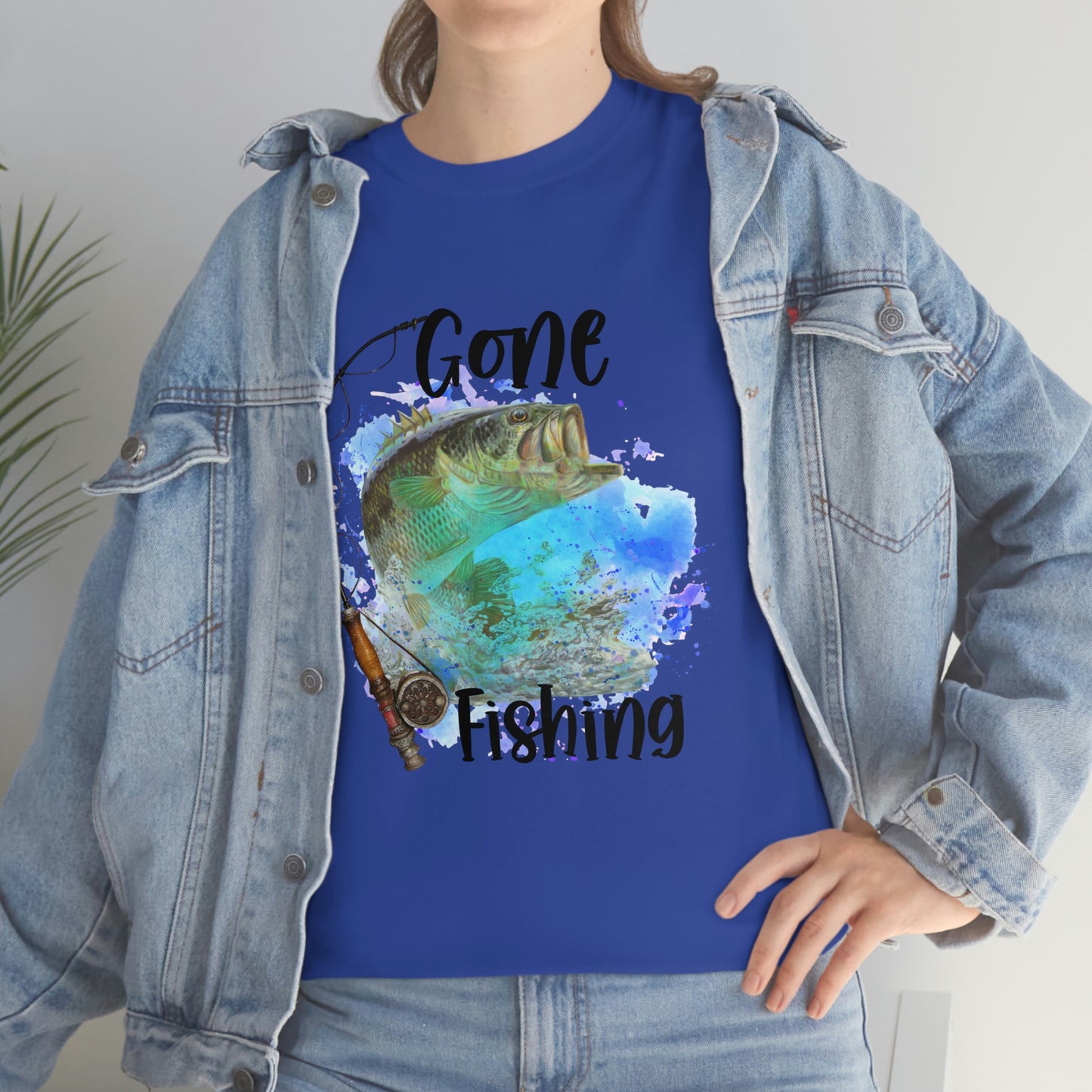 Gone Fishing Unisex Heavy Cotton Tee