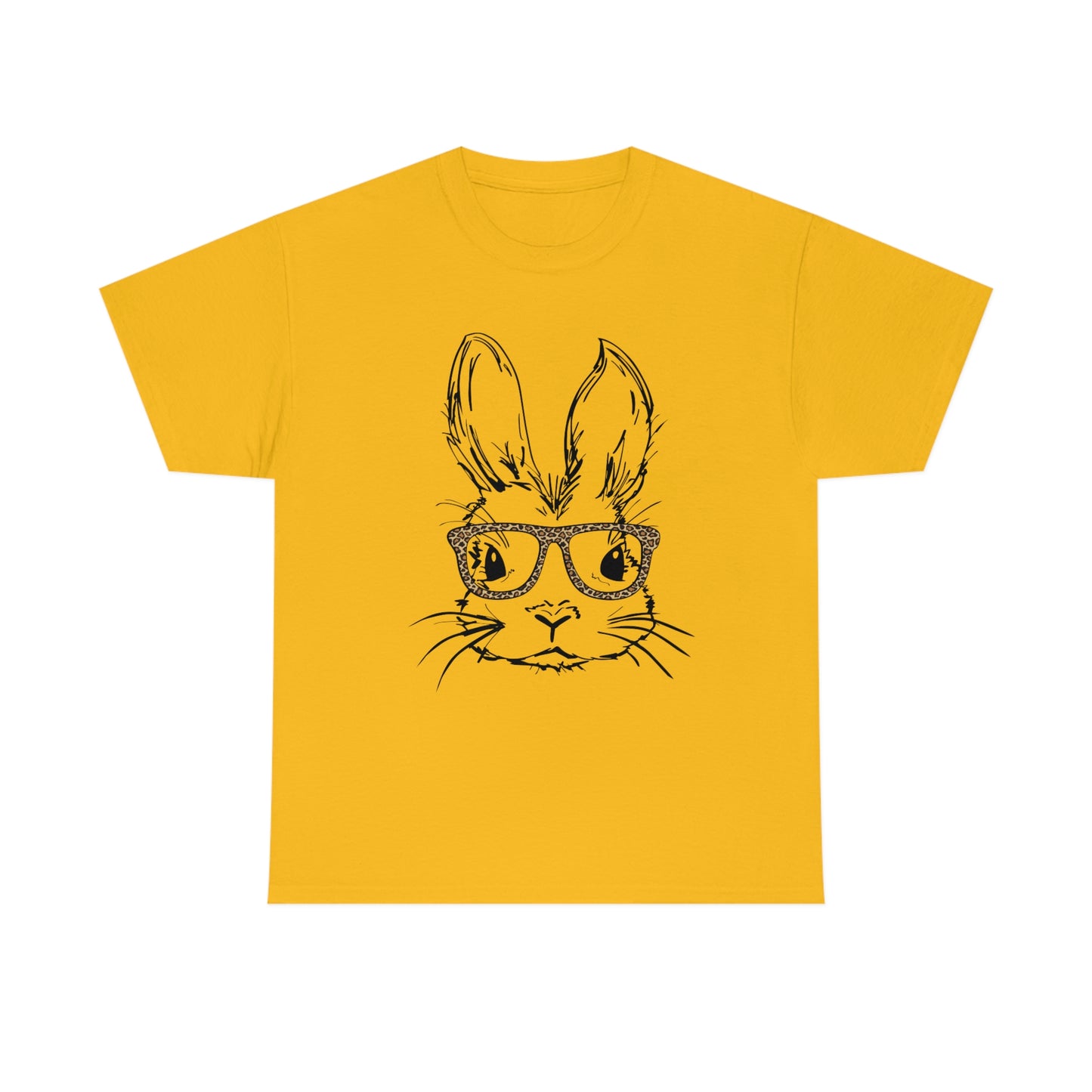 Easter Bunny With Glasses Unisex Heavy Cotton Tee
