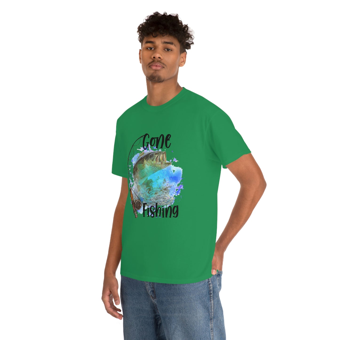 Gone Fishing Unisex Heavy Cotton Tee