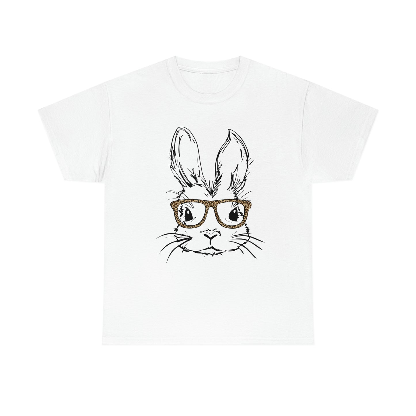 Easter Bunny With Glasses Unisex Heavy Cotton Tee