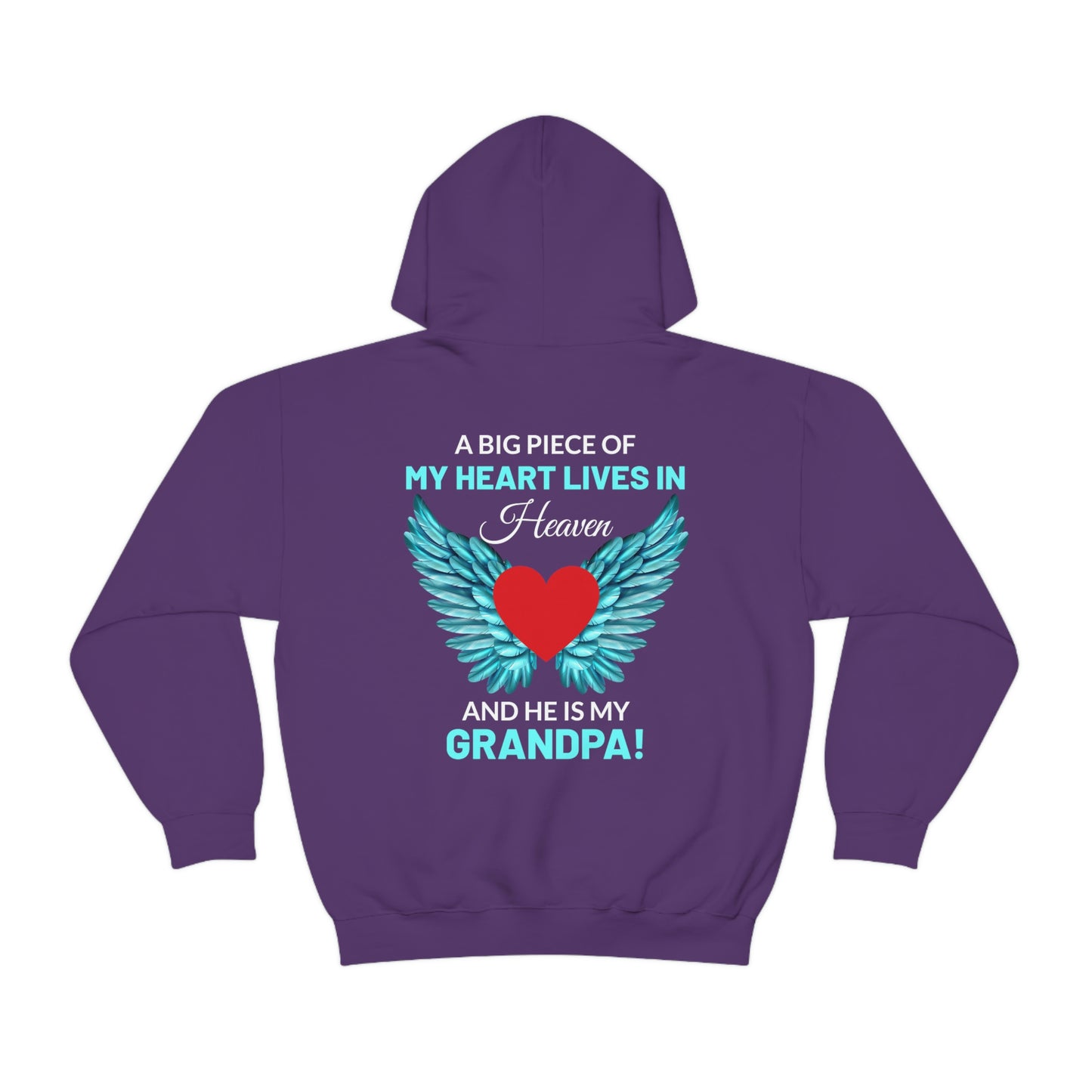 Grandpa A Piece Of My Heart Lives In Heaven  Unisex Heavy Blend™ Hooded Sweatshirt