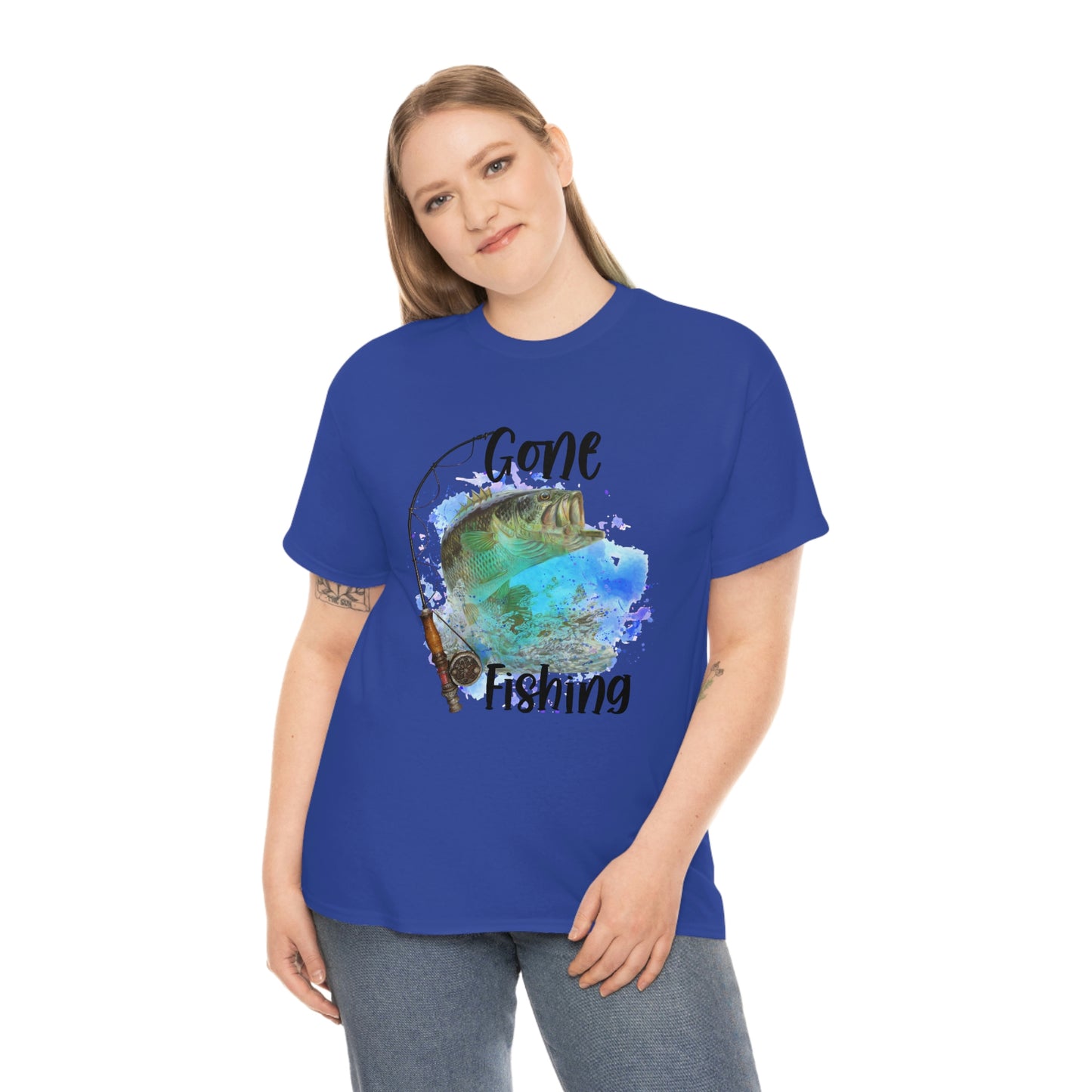 Gone Fishing Unisex Heavy Cotton Tee