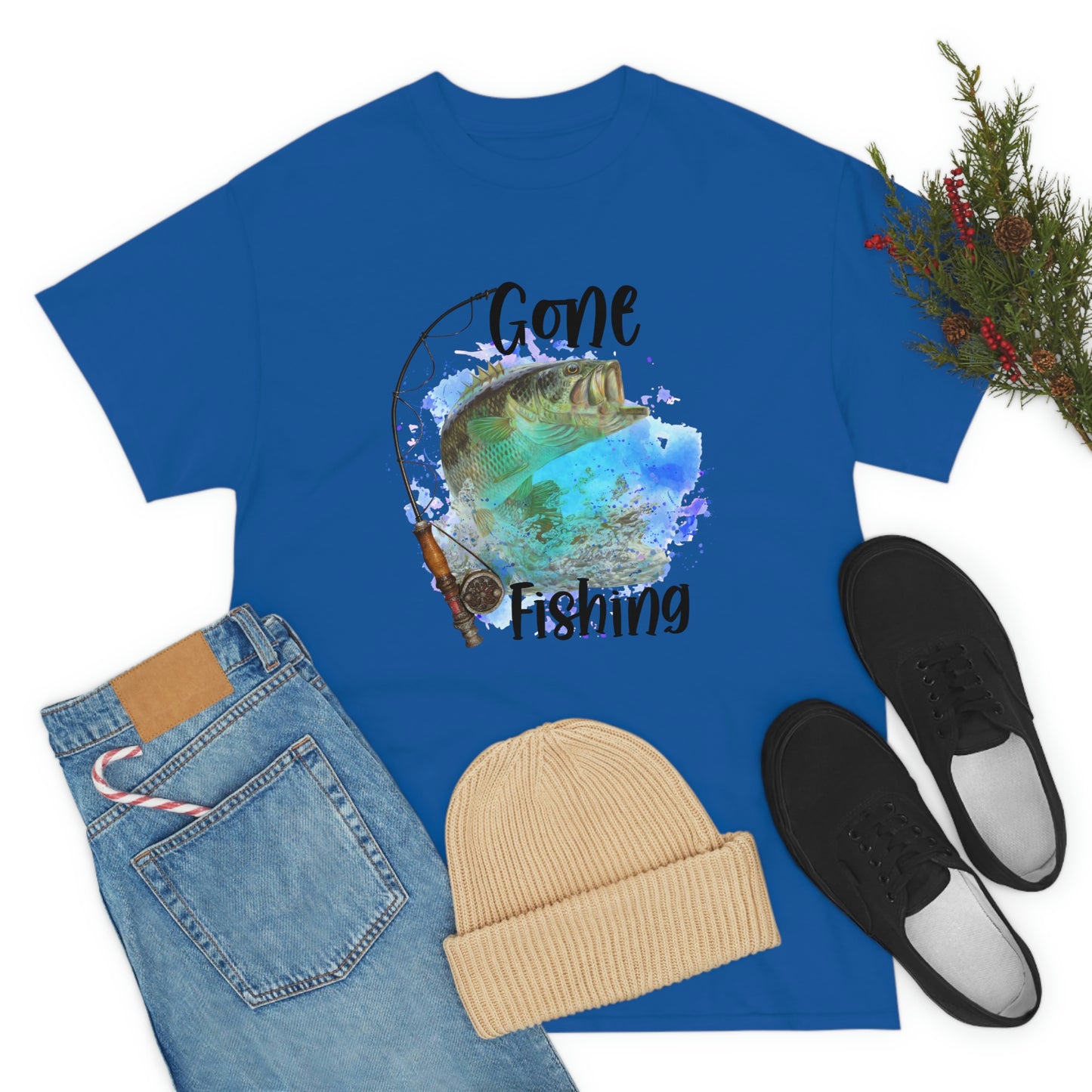 Gone Fishing Unisex Heavy Cotton Tee