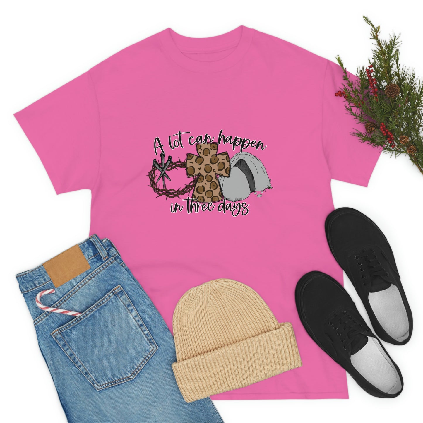 A Lot Can Happen In Three Days Unisex Heavy Cotton Tee