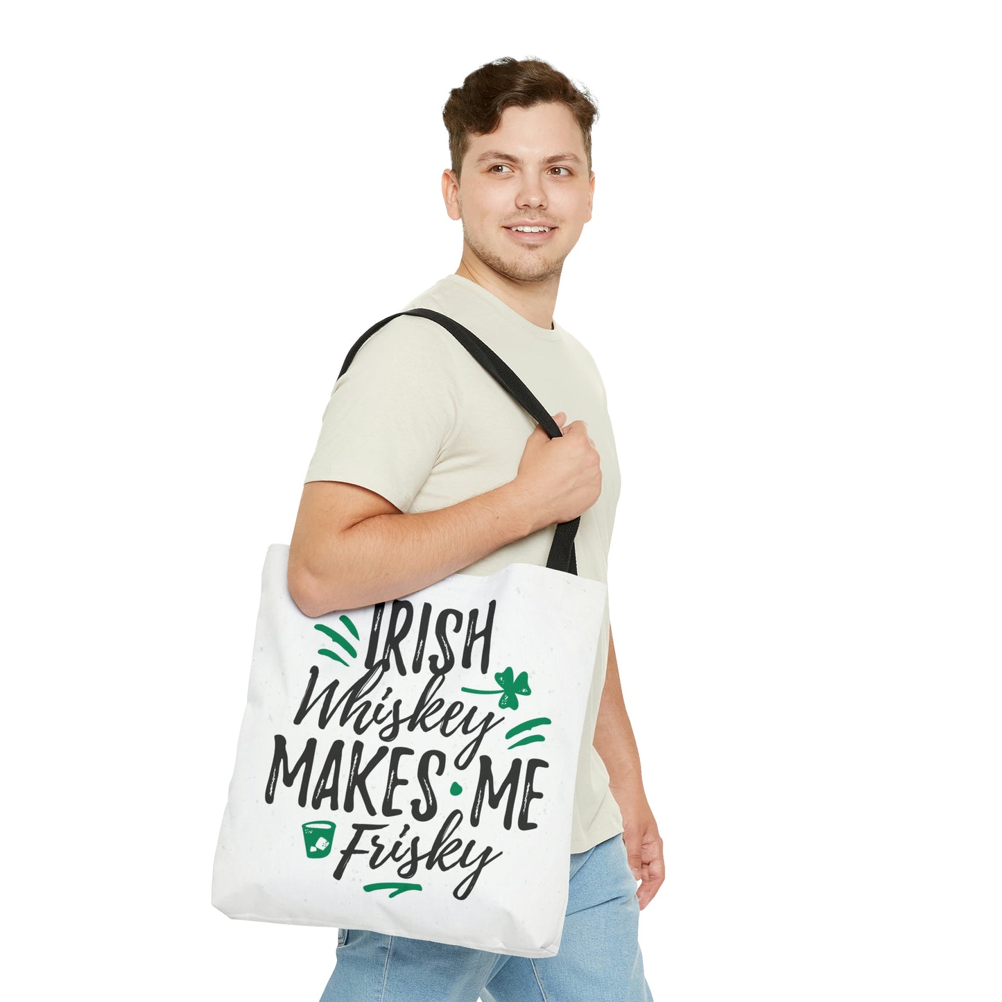 Irish  Whiskey Makes Me Frisky AOP Tote Bag