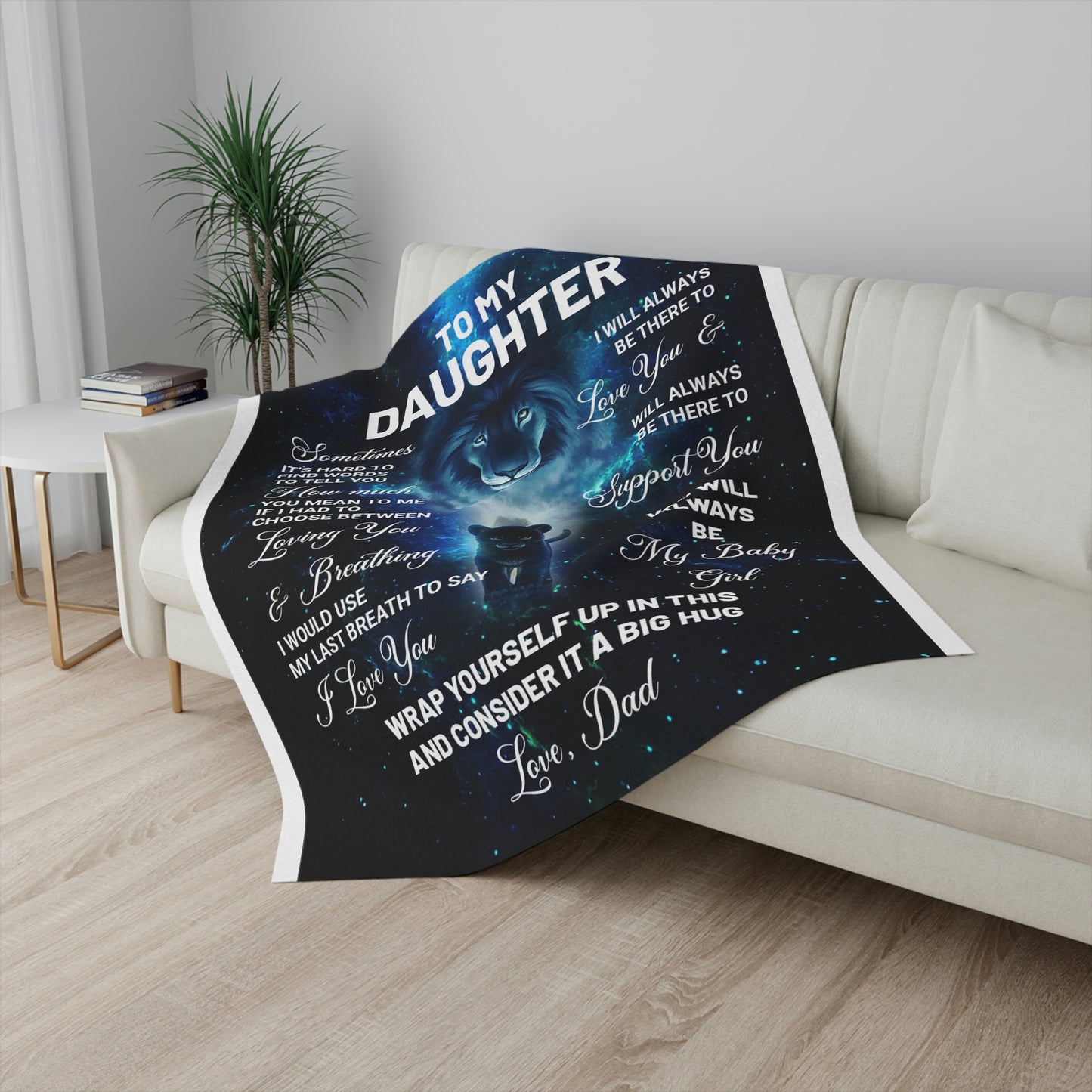 To My Daughter Personalized Sherpa Blanket
