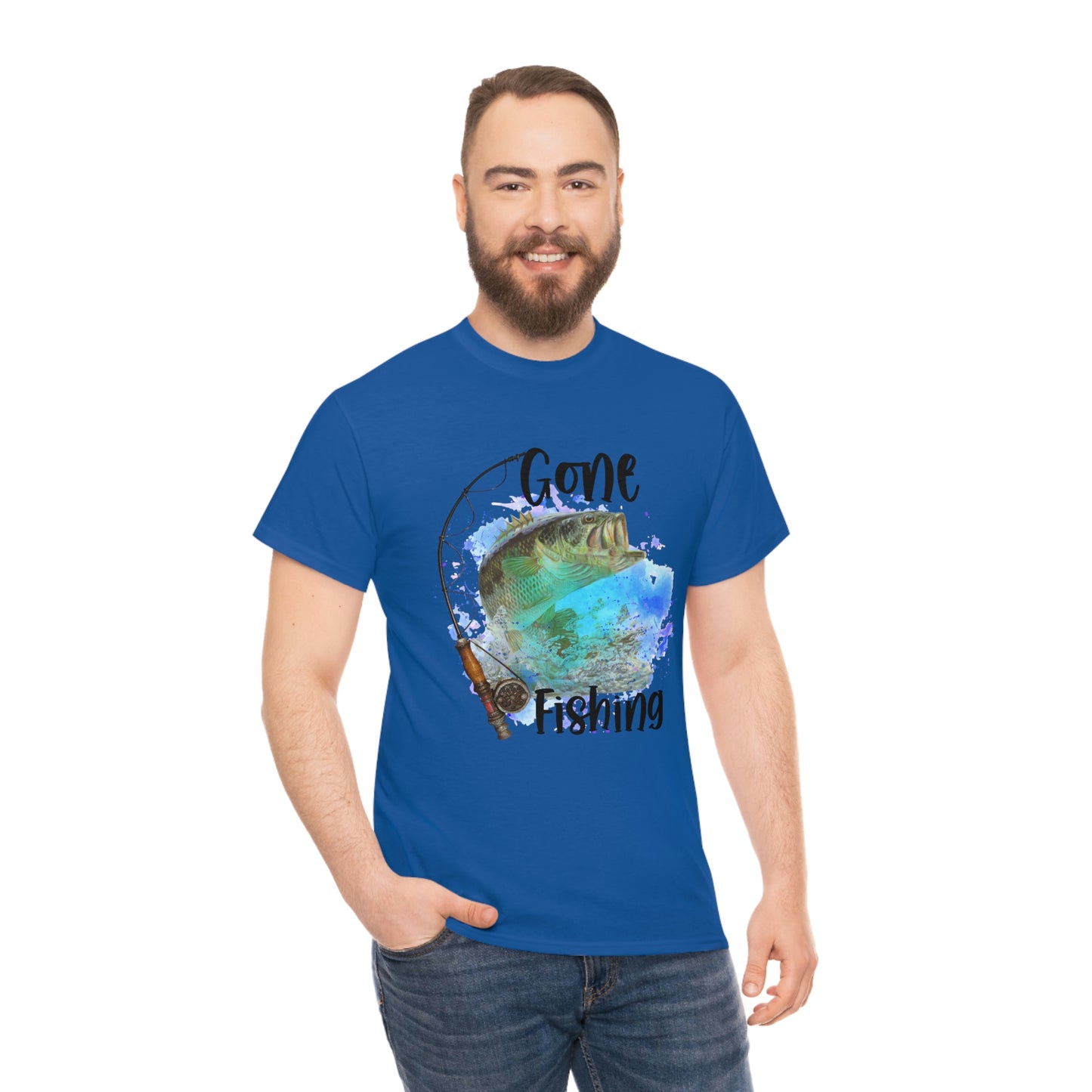 Gone Fishing Unisex Heavy Cotton Tee