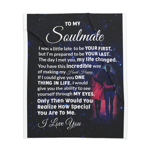To My Soulmate Personalized Sherpa Blanket