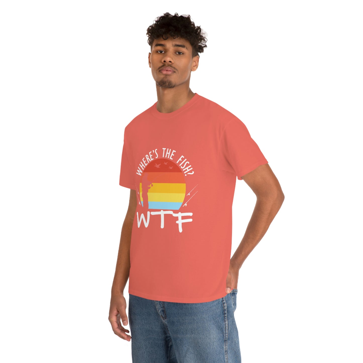 Where's The Fish  WTF Unisex Heavy Cotton Tee