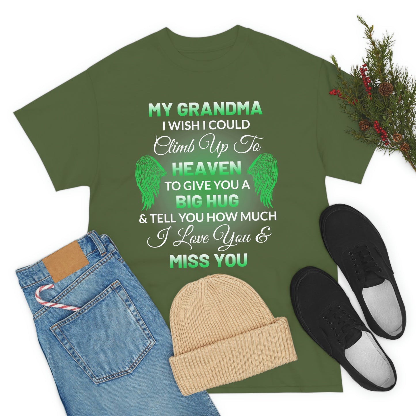 My Grandma I Miss You Unisex Heavy Cotton Tee