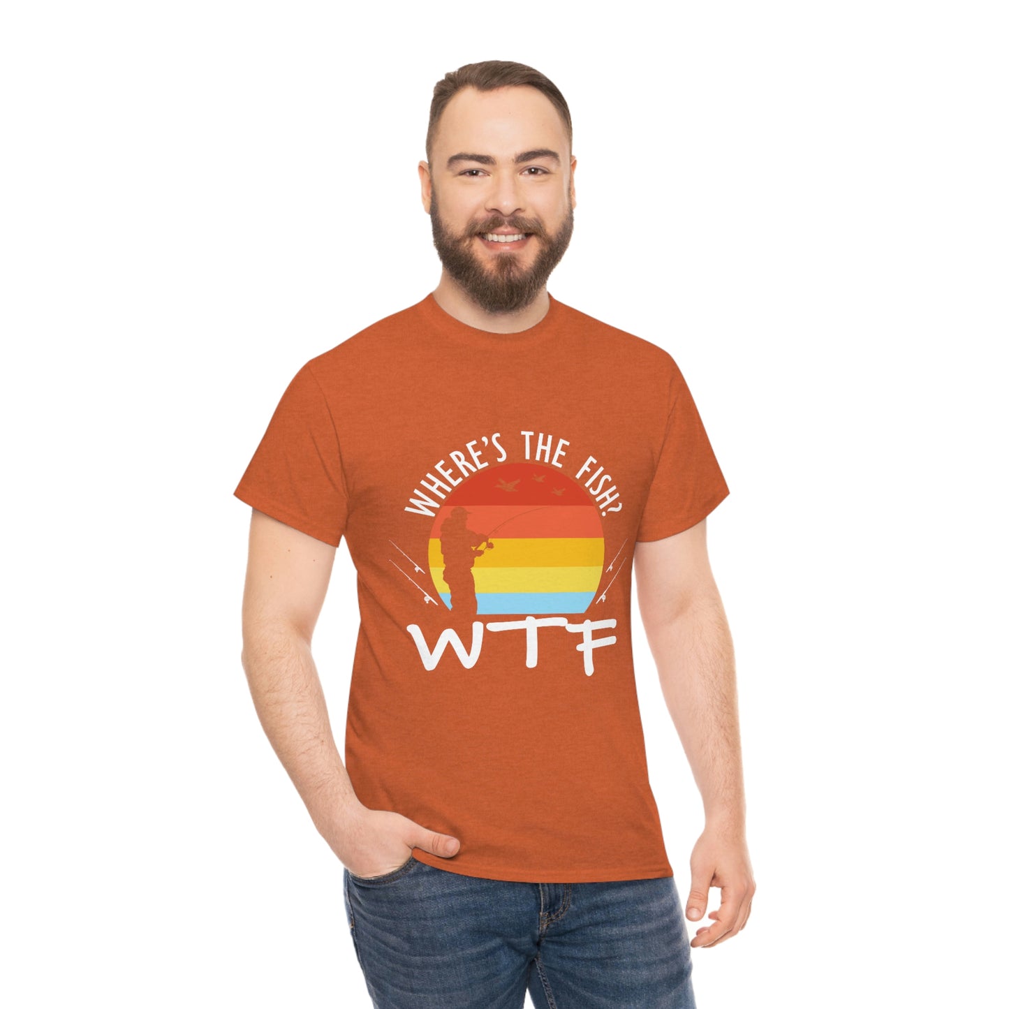 Where's The Fish  WTF Unisex Heavy Cotton Tee
