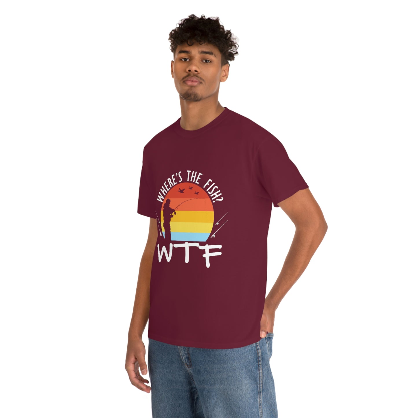 Where's The Fish  WTF Unisex Heavy Cotton Tee