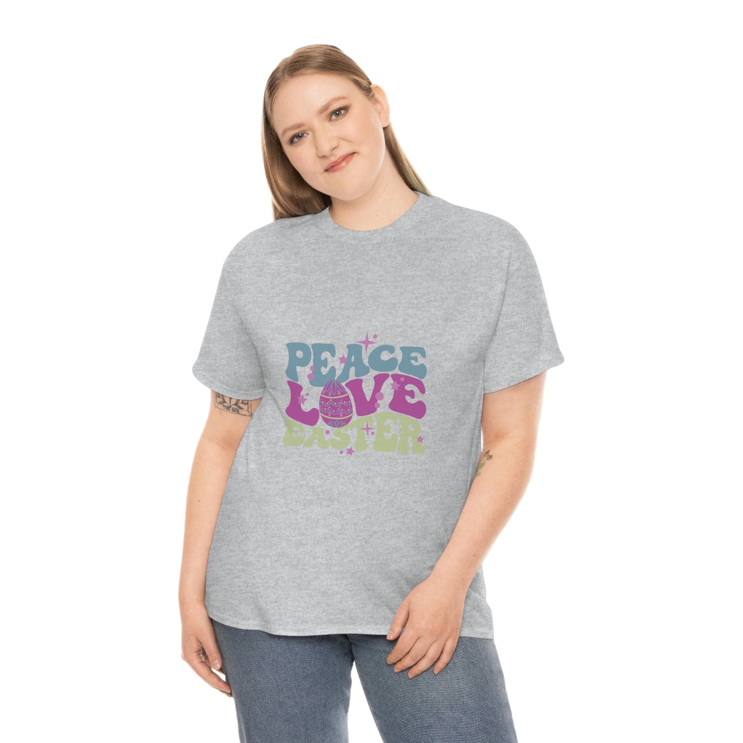 Peace Love Easter Unisex Heavy Cotton Tee