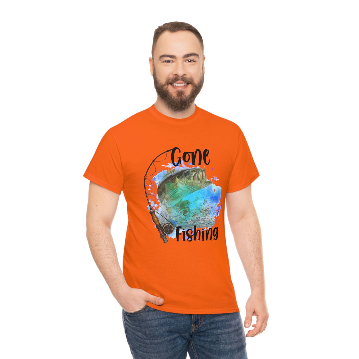 Gone Fishing Unisex Heavy Cotton Tee