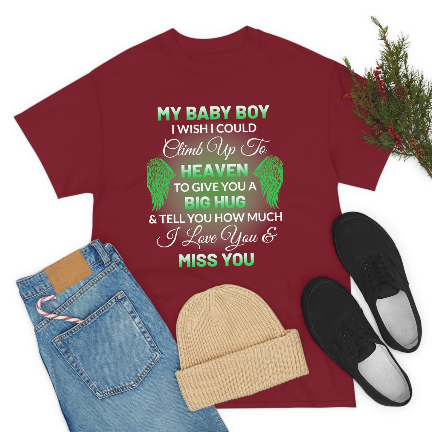 My Baby Boy I Miss You Unisex Heavy Cotton Tee