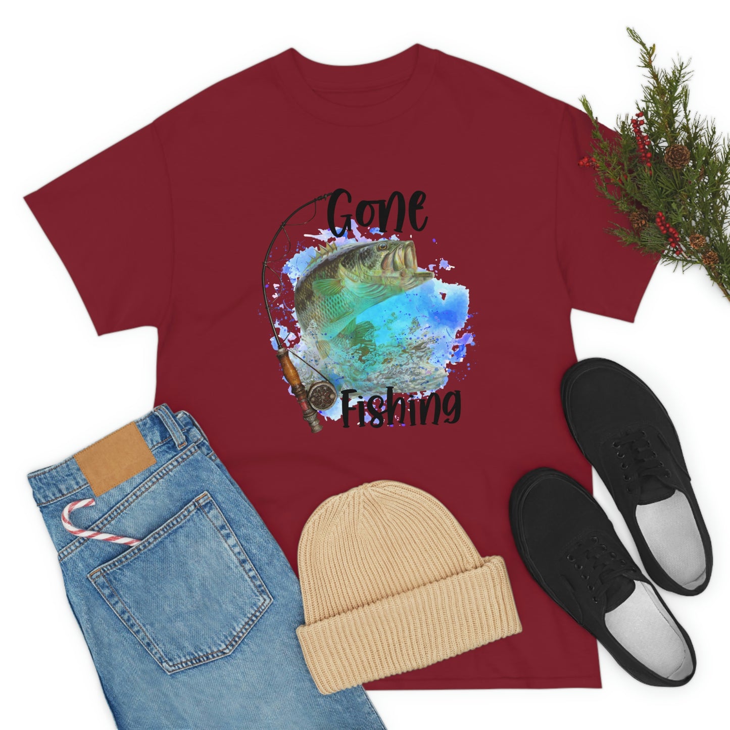 Gone Fishing Unisex Heavy Cotton Tee