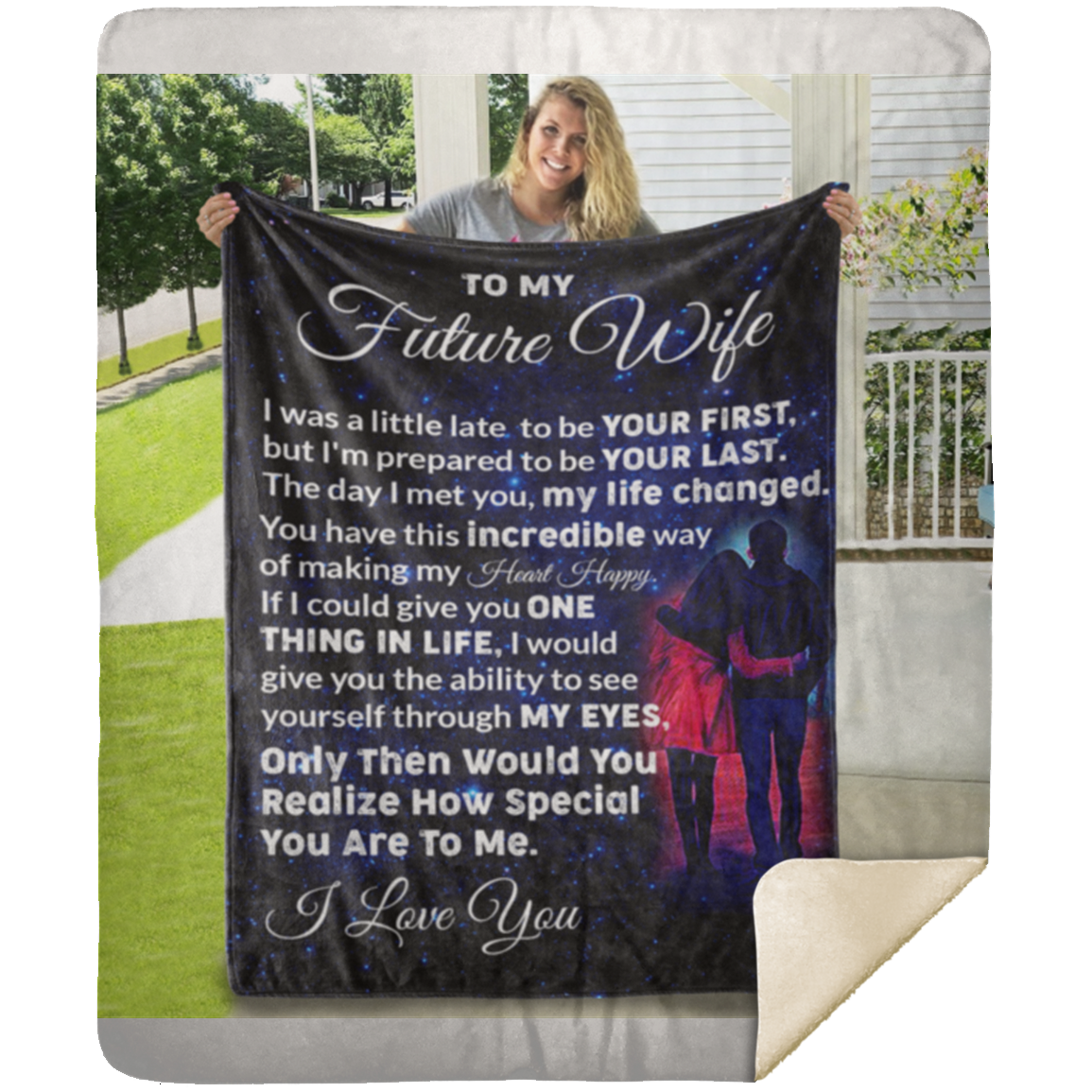 To My Future Wife Personalized Blanket MSHM Premium Mink Sherpa  50x60