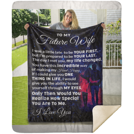 To My Future Wife Personalized Blanket MSHM Premium Mink Sherpa  50x60