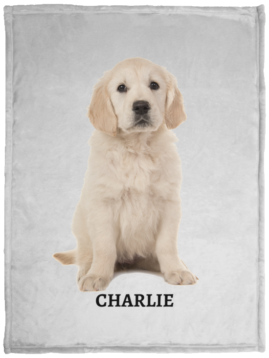 Custom Pet Blanket Using Pet Photo + Name Personalized Dog and Cat Blanket VPS Cozy Plush Fleece Blanket - 30x40