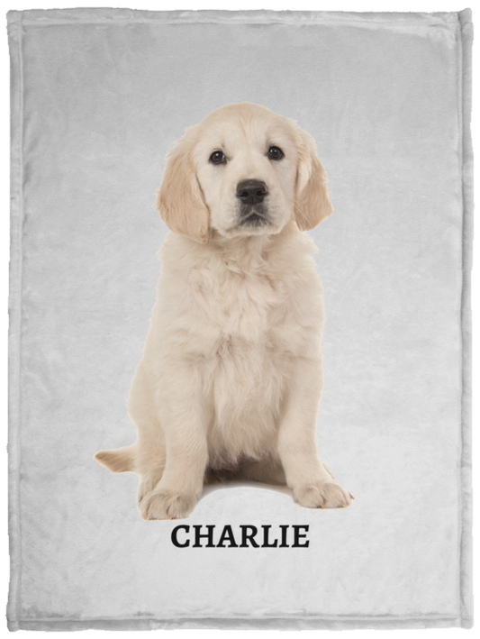 Custom Pet Blanket Using Pet Photo + Name Personalized Dog and Cat Blanket VPS Cozy Plush Fleece Blanket - 30x40