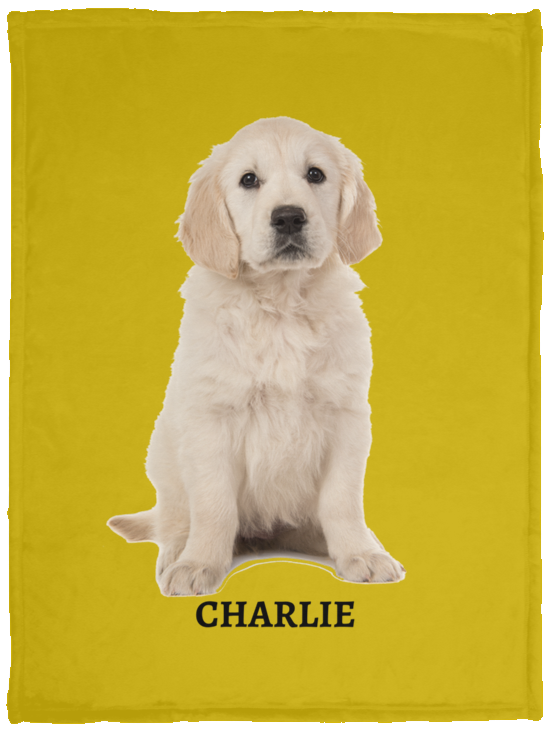 Custom Pet Blanket Using Pet Photo + Name Personalized Dog and Cat Blanket VPS Cozy Plush Fleece Blanket - 30x40
