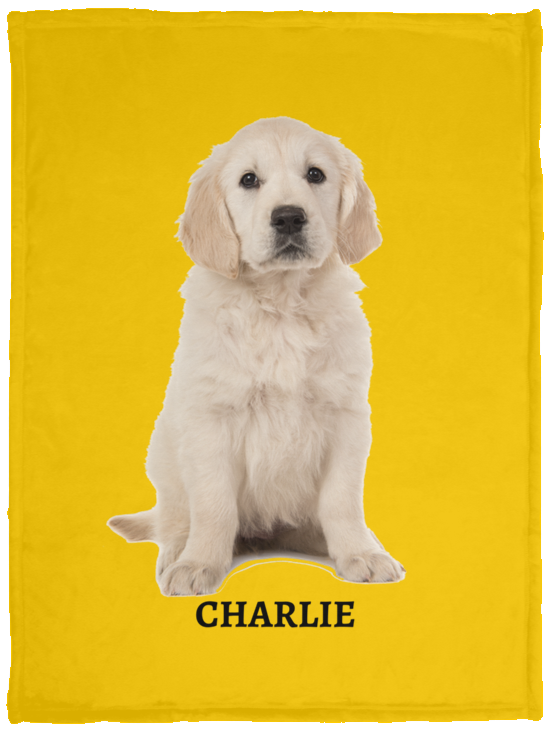 Custom Pet Blanket Using Pet Photo + Name Personalized Dog and Cat Blanket VPS Cozy Plush Fleece Blanket - 30x40