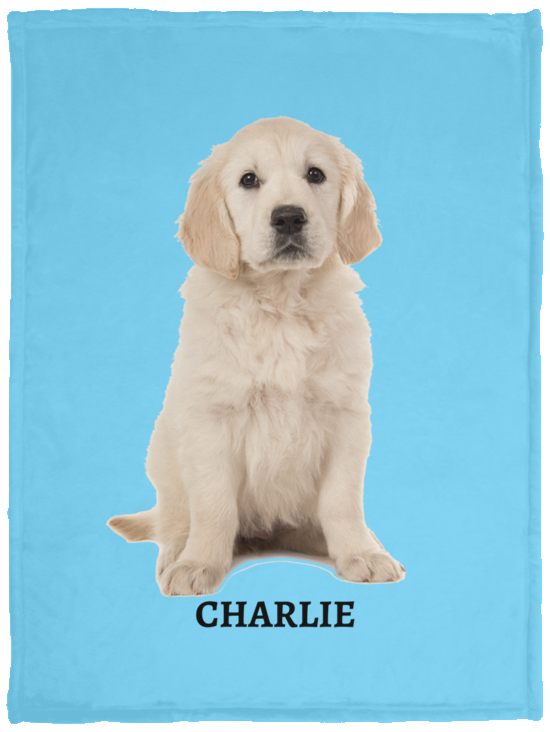 Custom Pet Blanket Using Pet Photo + Name Personalized Dog and Cat Blanket VPS Cozy Plush Fleece Blanket - 30x40