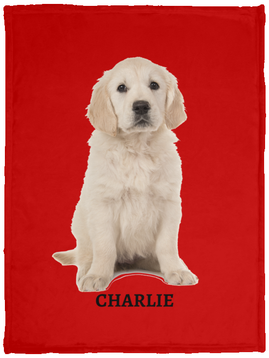 Custom Pet Blanket Using Pet Photo + Name Personalized Dog and Cat Blanket VPS Cozy Plush Fleece Blanket - 30x40