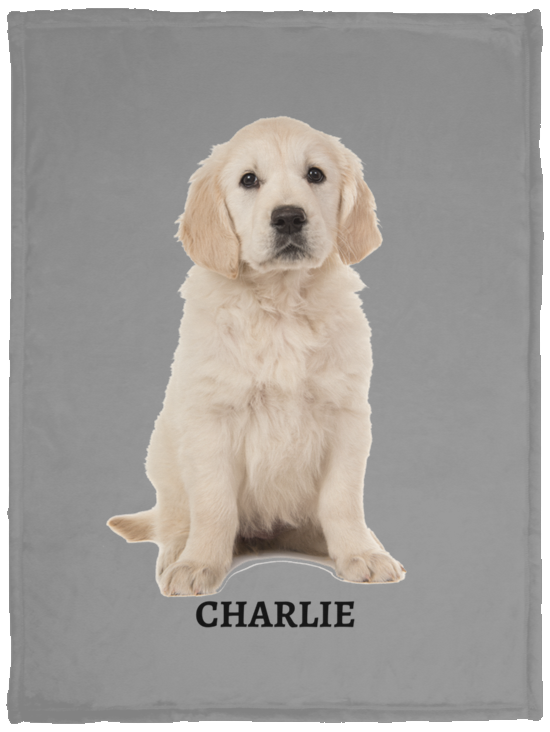 Custom Pet Blanket Using Pet Photo + Name Personalized Dog and Cat Blanket VPS Cozy Plush Fleece Blanket - 30x40