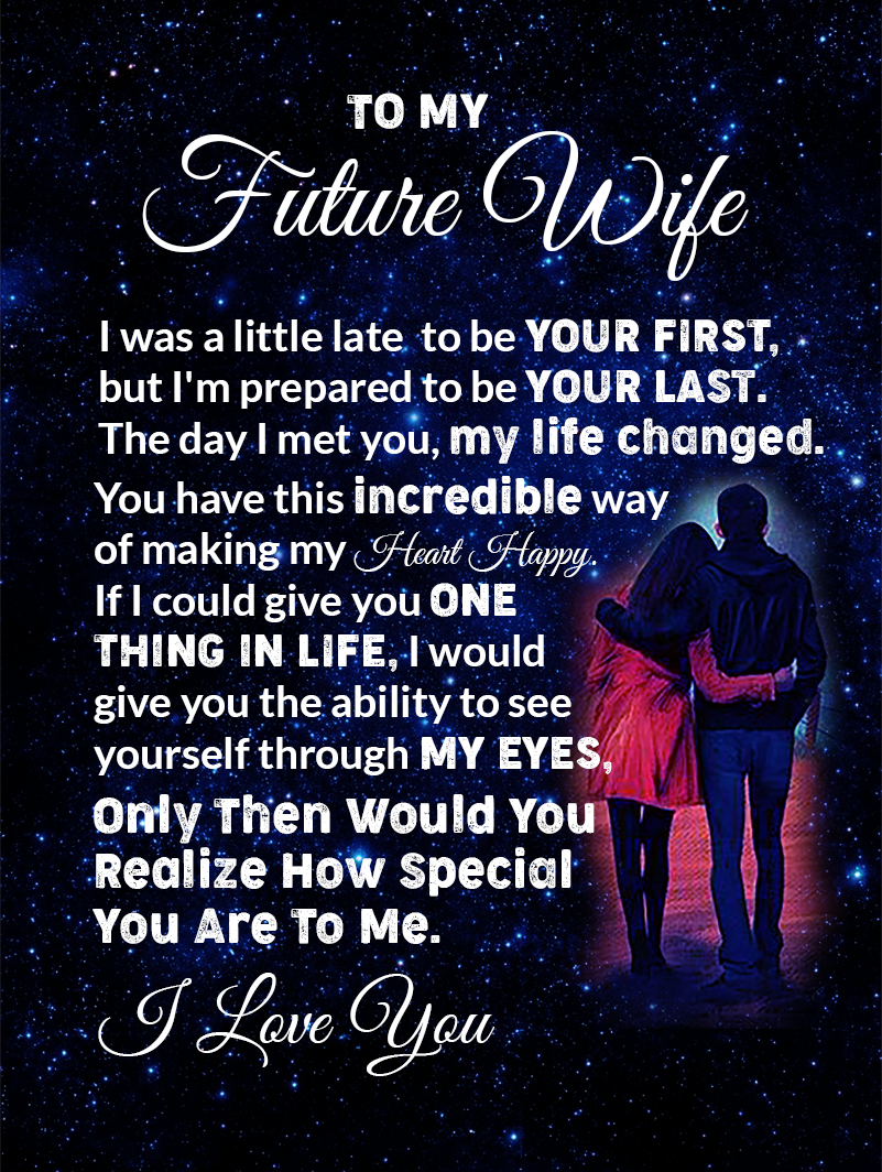 To My Future Wife Personalized Blanket MSHM Premium Mink Sherpa  50x60