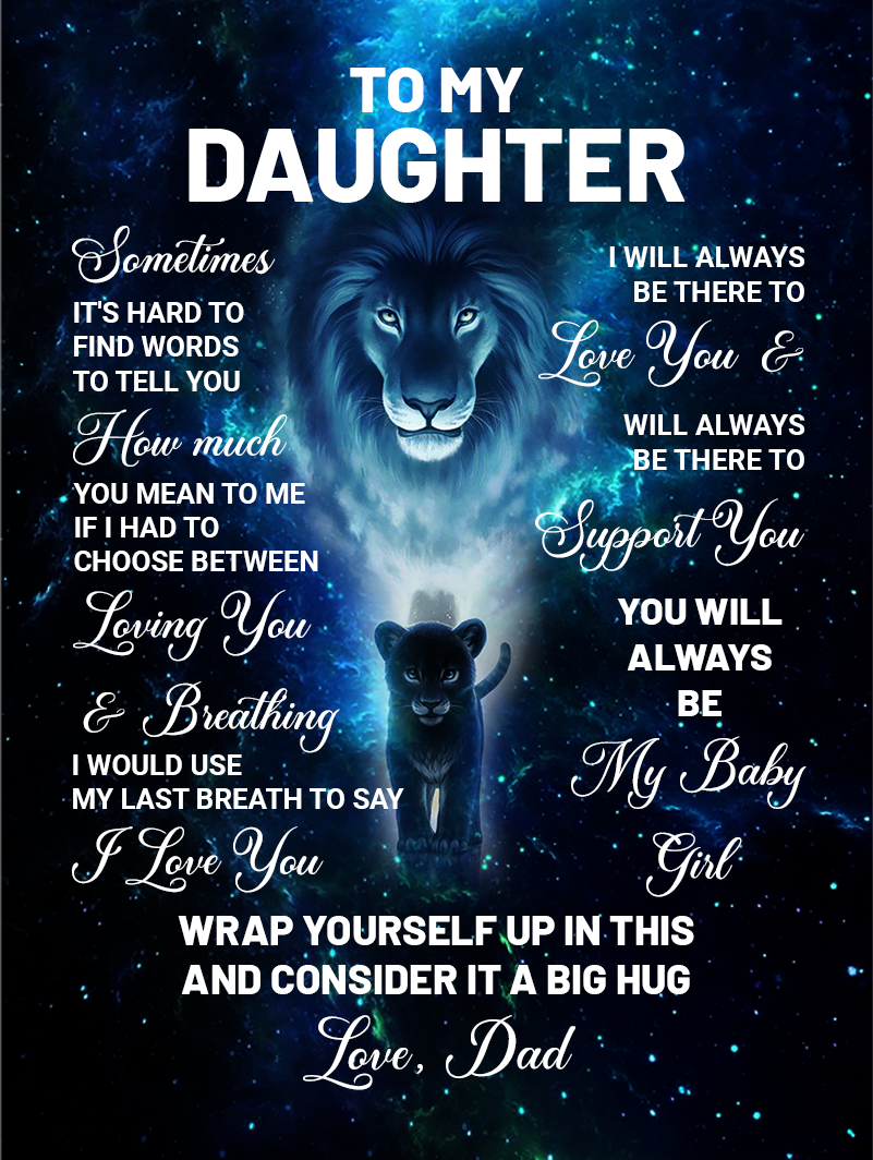 To My Daughter Personalized Sherpa Blanket 50" x 60"