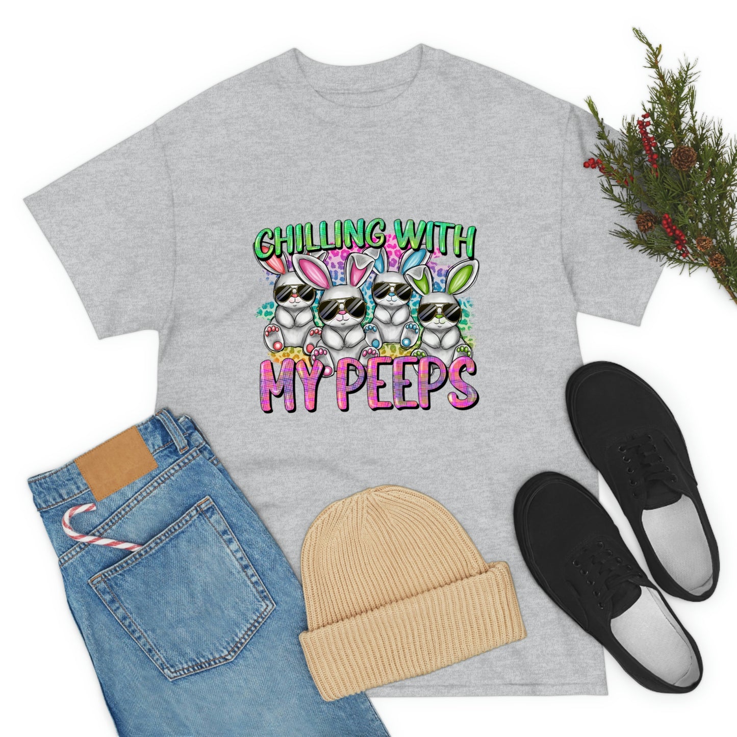 Chillin With My Peeps Unisex Heavy Cotton Tee