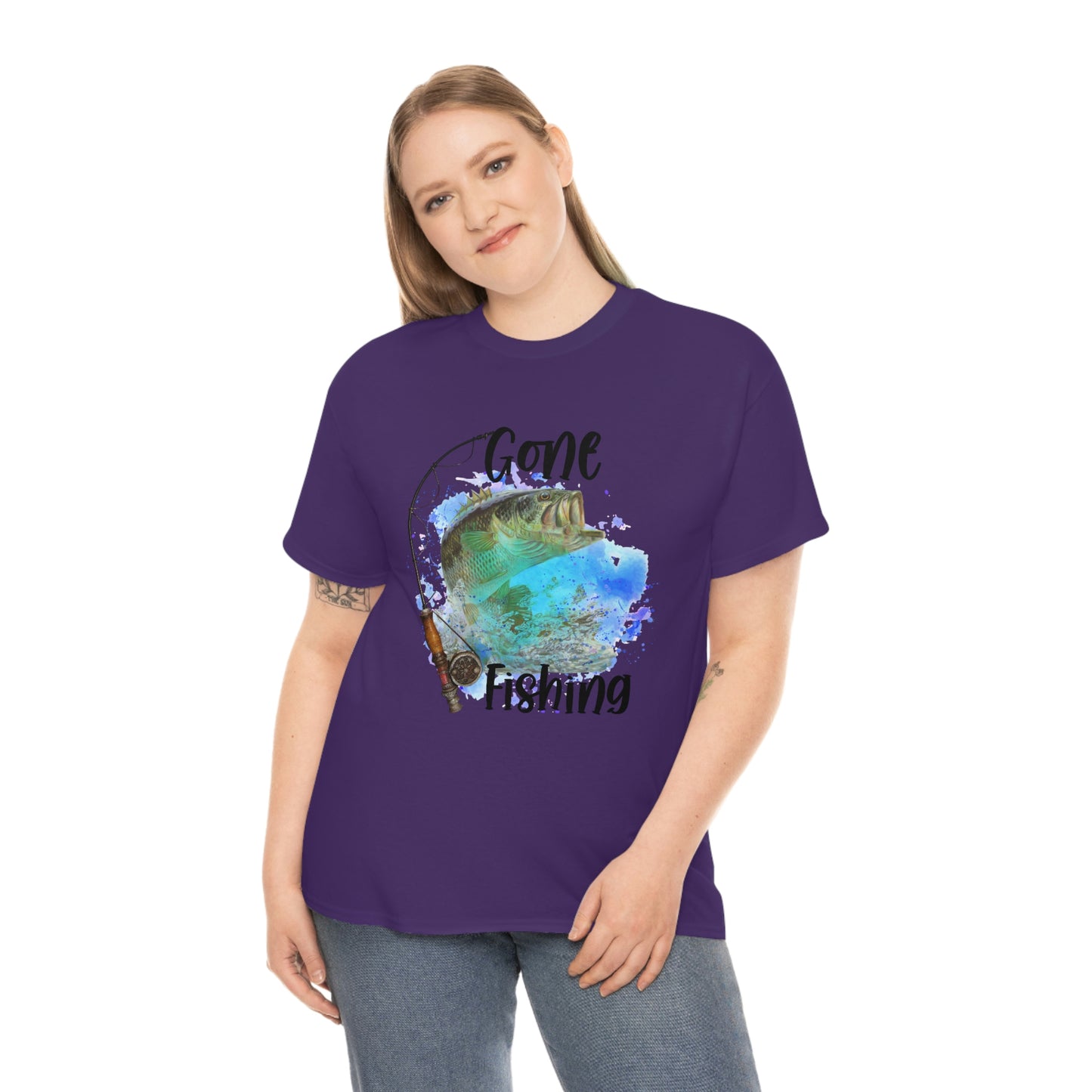 Gone Fishing Unisex Heavy Cotton Tee
