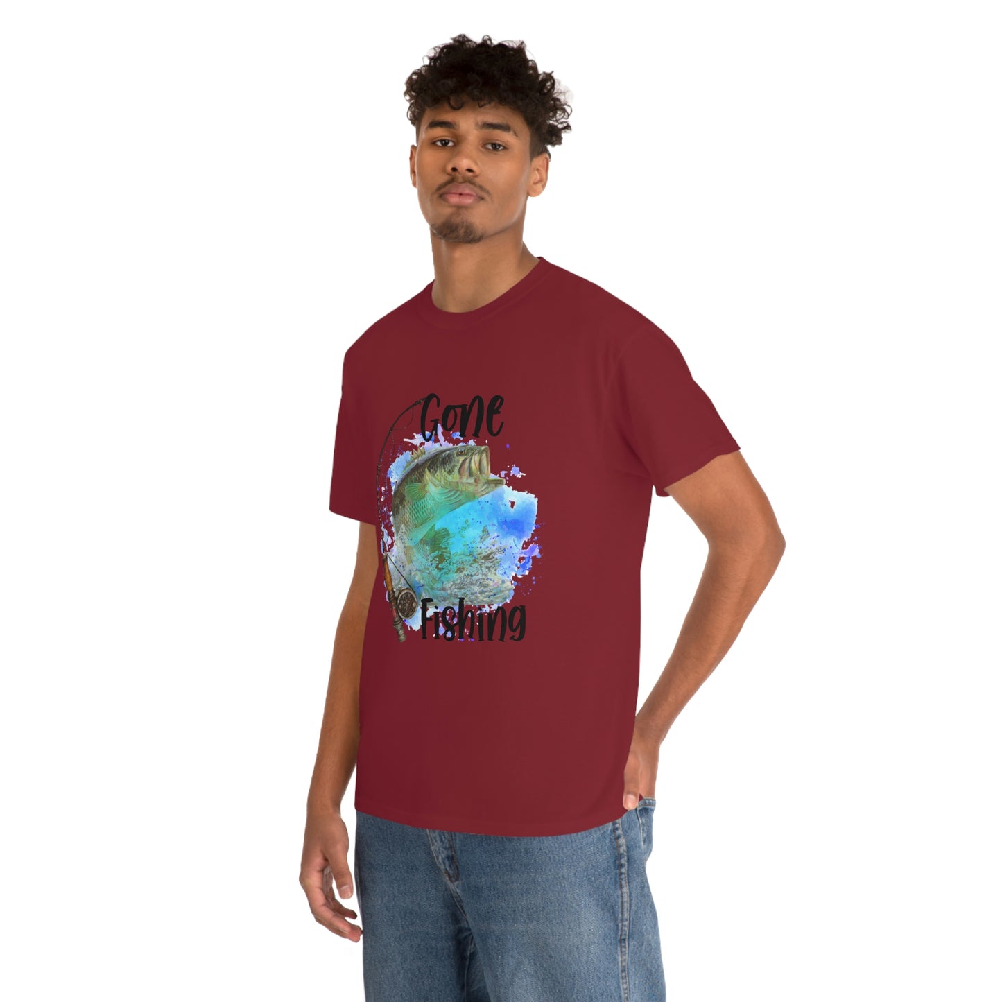 Gone Fishing Unisex Heavy Cotton Tee