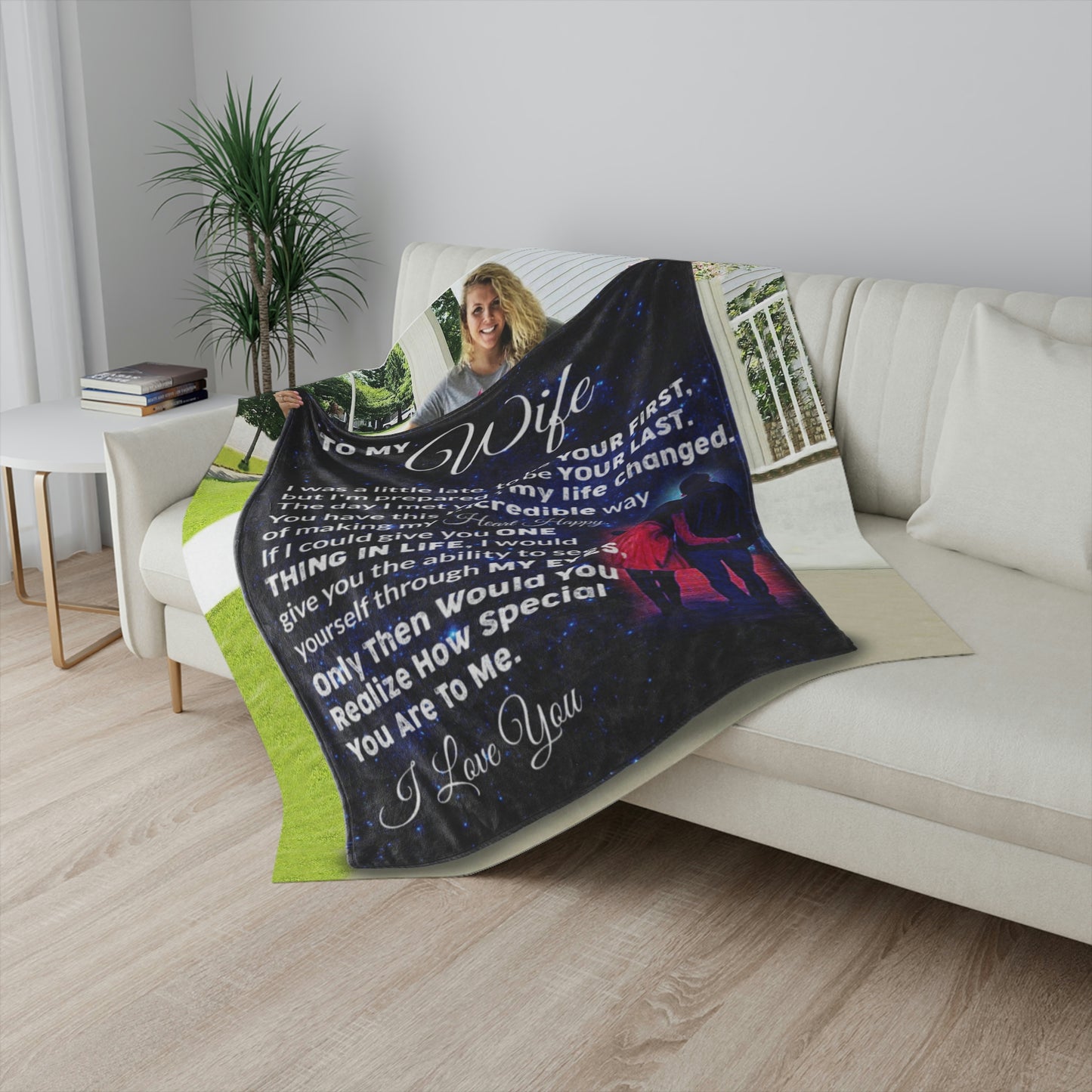 To My Wife Personalized Sherpa Blanket 50" x 60"