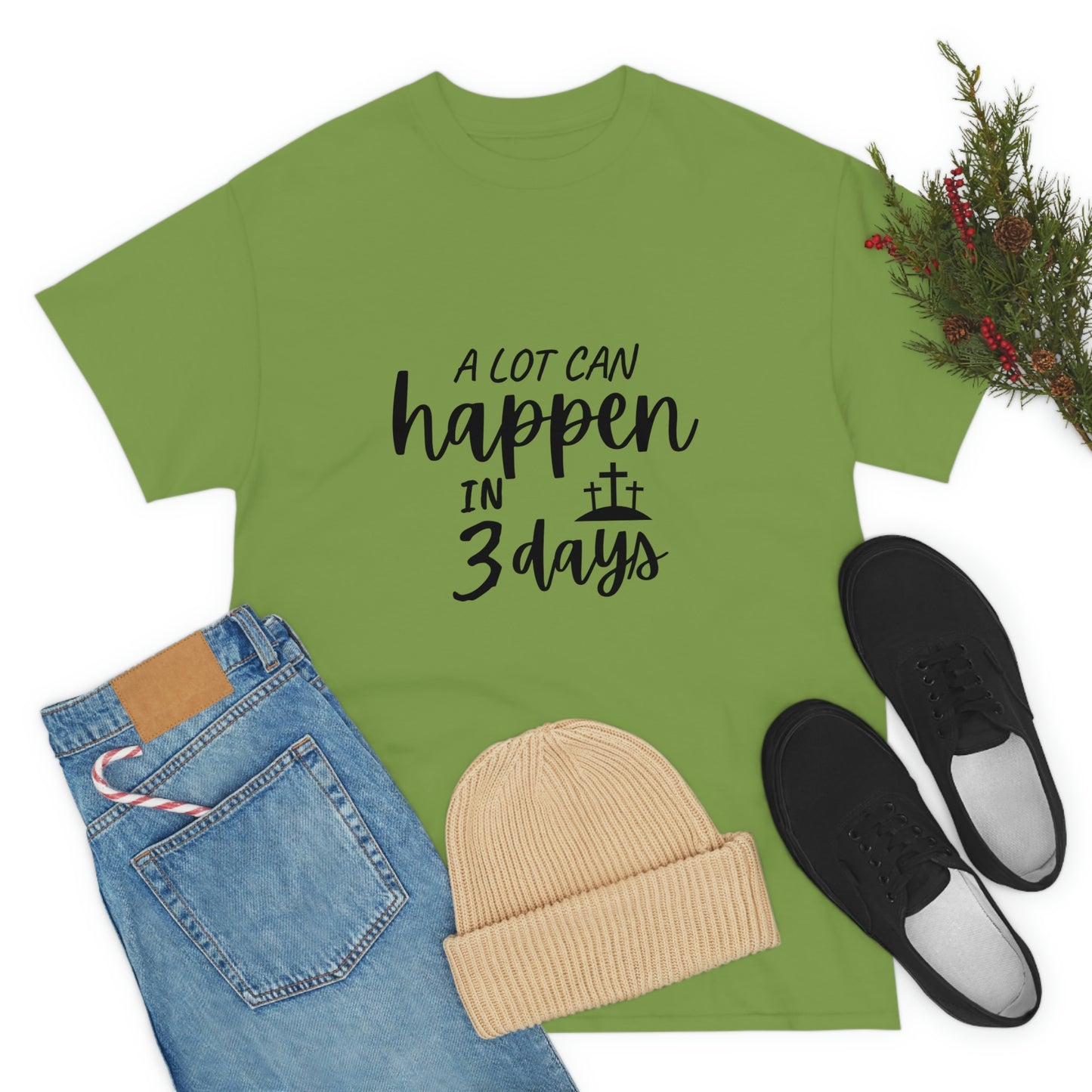 A Lot Can Happen In 3 Days Easter Unisex Heavy Cotton Tee