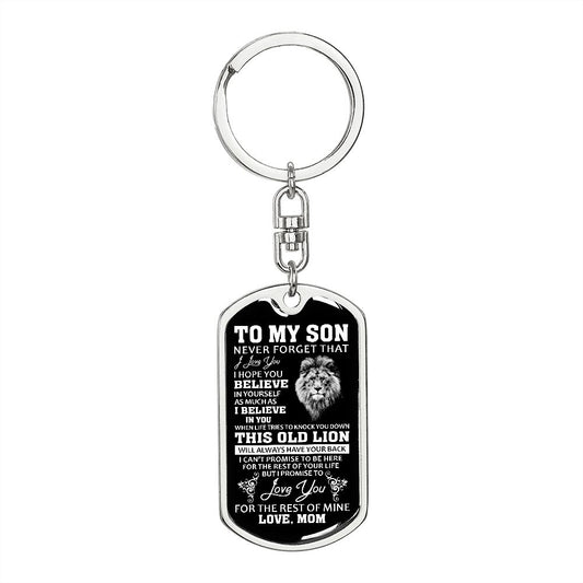 To My Son - Graphic Dog Tag Keychain