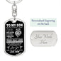 To My Son - Graphic Dog Tag Keychain