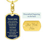 To My Son - Graphic Dog Tag Keychain